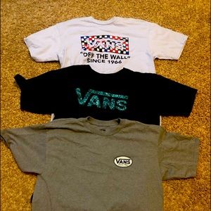 3 Men’s Vans T-shirts, 1 blue, 1 black, 1 grey